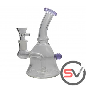 BENT NECK GUMDROP GLASS WATER PIPE 6inch